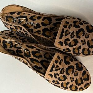 Forever Leopard Print Knit Flats